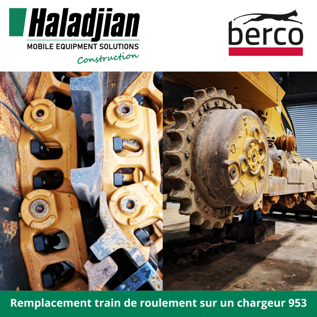 Remplacement d'un train de roulement sur un chargeur à chenille 953