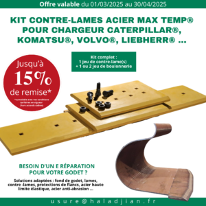 -15 % de remise sur les kits contre-lames en acier Max Temp® 500HB
